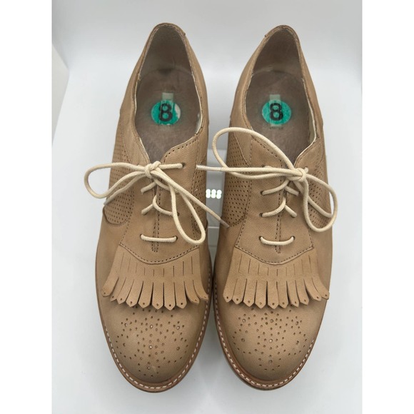 UGG Shoes - UGG Bernett Brown Beige Leather Brogue Kiltie Oxford Loafers Size 8 Women